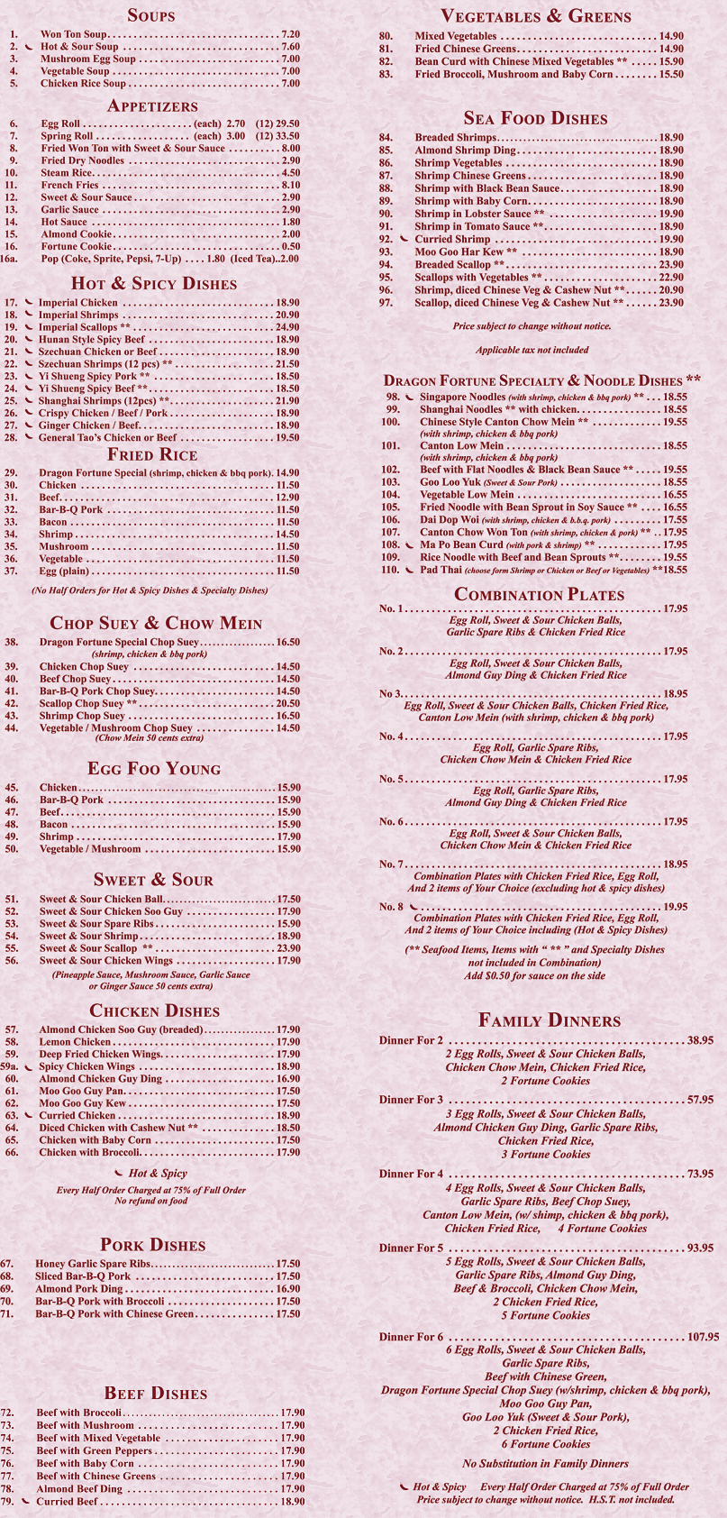 menu